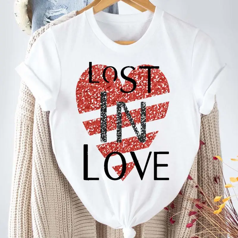 

Футболка женская летняя с графическим принтом, круглым вырезом и коротким рукавом