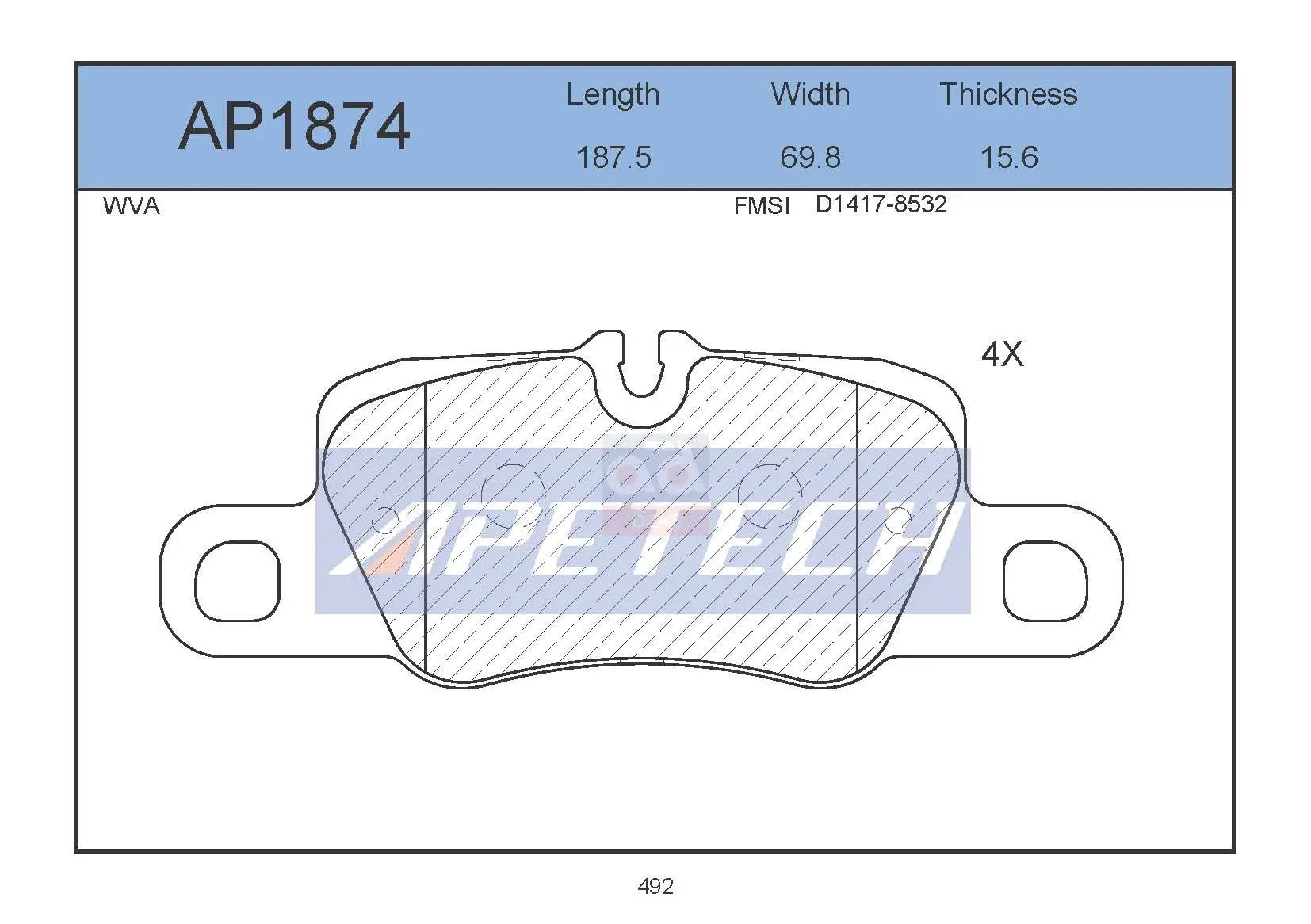 

Store code: AP1874 interior brake pad rear 10 PANAMERA-911