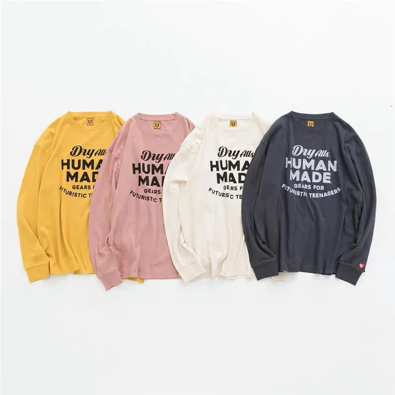 

Men Women 1:1 High Quality T-shirt Embroidered Heart HUMAN MADE Tee Tops Long Sleeve HUMAN MADE T Shirt