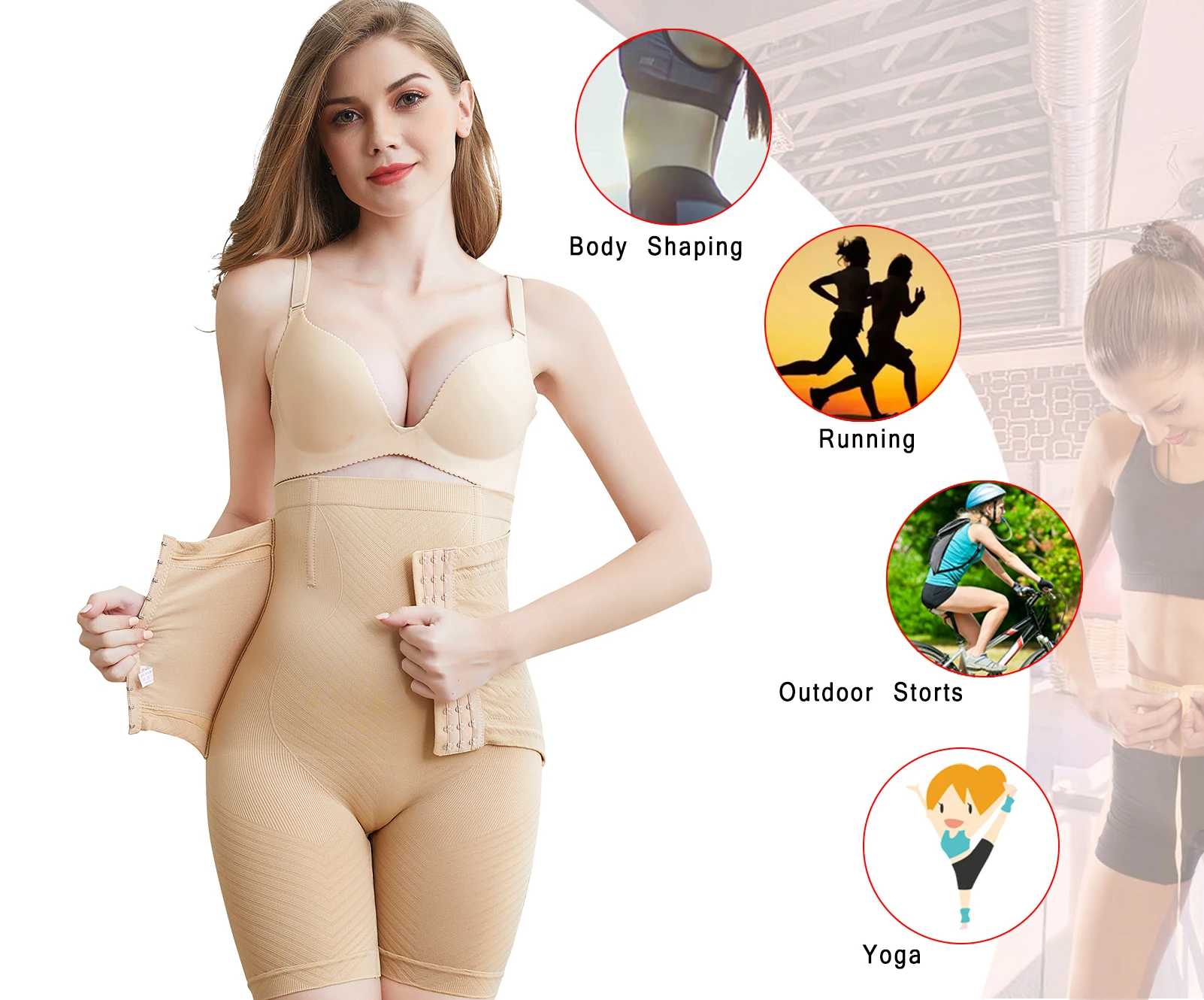 Velssut Tummy Control Shorts Shapewear for Women High Waisted Slimming Panties Seamless Underwear Panty with Belt Body Shaper