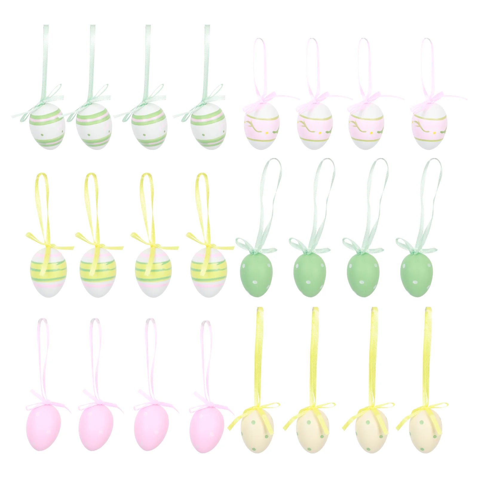 

24Pcs Easter Colorful Eggs Decor Creative Hanging Eggs Chic Festival Ornament