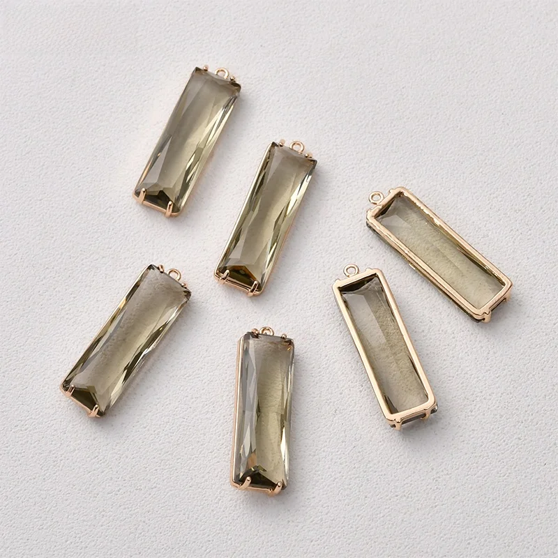 Медная подшивка цвета прямоугольная подвеска со стразами кулон сделай сам