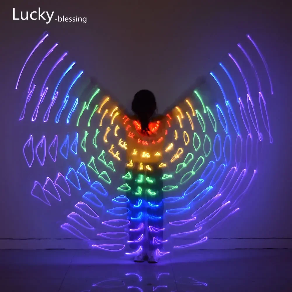 Светодиод радужного цвета для взрослых цирковая светящаяся накидка крылья