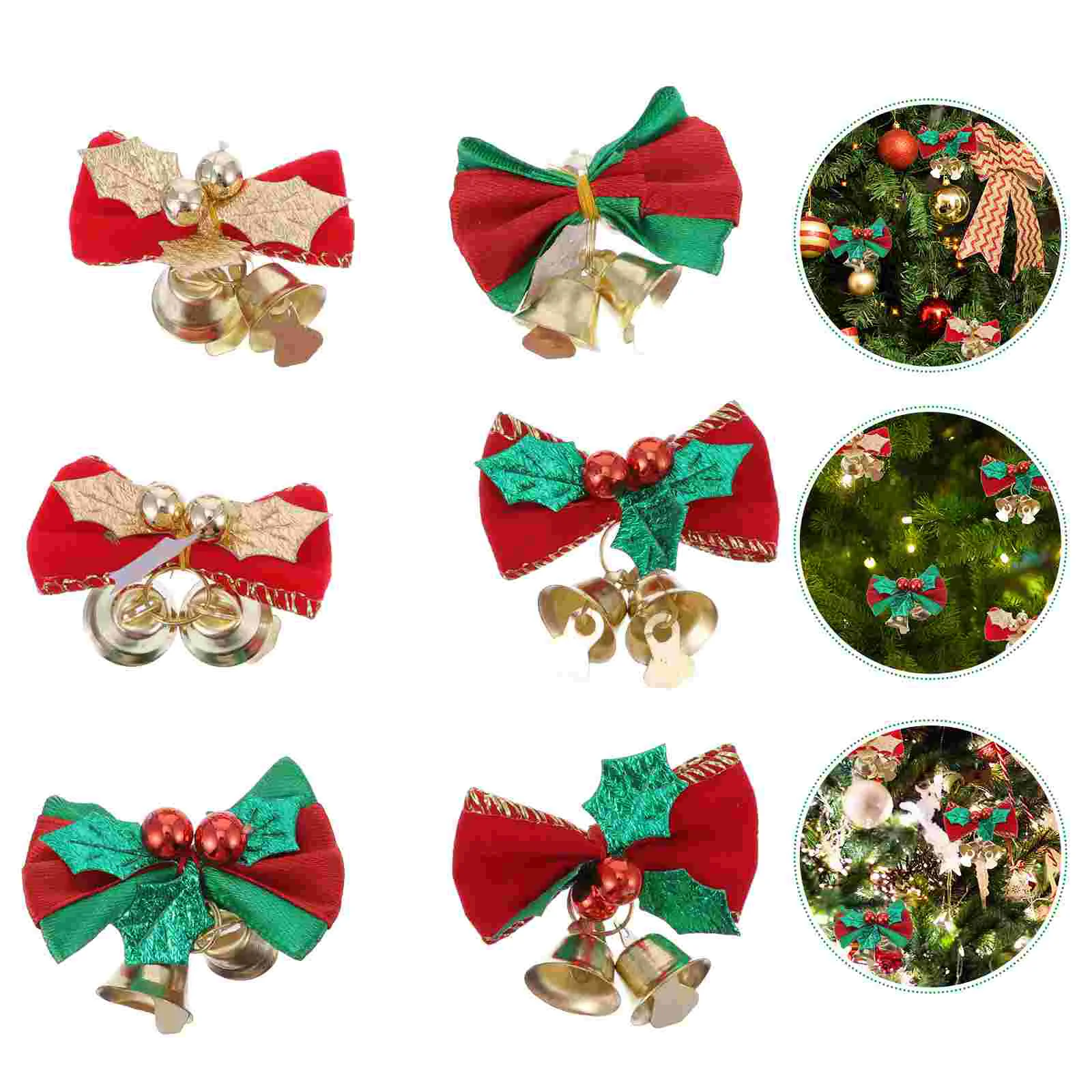 

6pcs Bowknots Pendant Prime Premium Sturdy Bowknots Pendant Decoration for Christmas Tree Party