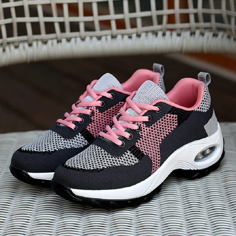 2023 New Women Air Cushion Shoe Woman Sneakers for Training Breathable Mesh Tenis Ladies Shoes for Sock Sports Zapatillas Mujer