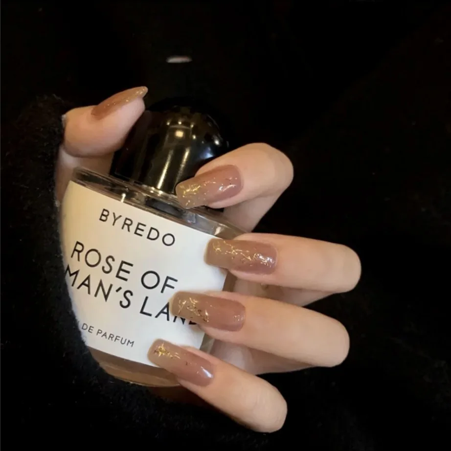 

24 Pieces of Mocha Gold Foil Tips Nail Fake Patches Nail Products Artificial Nail for Professionals