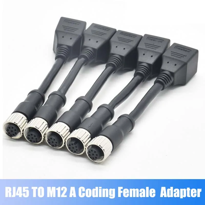 

1pc RJ45 to M12 8Pin A-coded Female Connector Network Communication M12 Waterproof Connectors Female 8Pin M12 to RJ45 Adapter