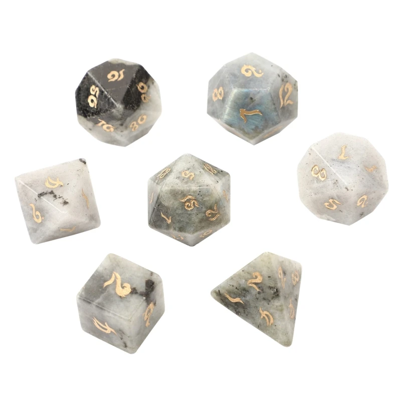 

D4 D6 D10 D12 D20 Number Natural Gemstone Polyhedral Dice Party Game Dice