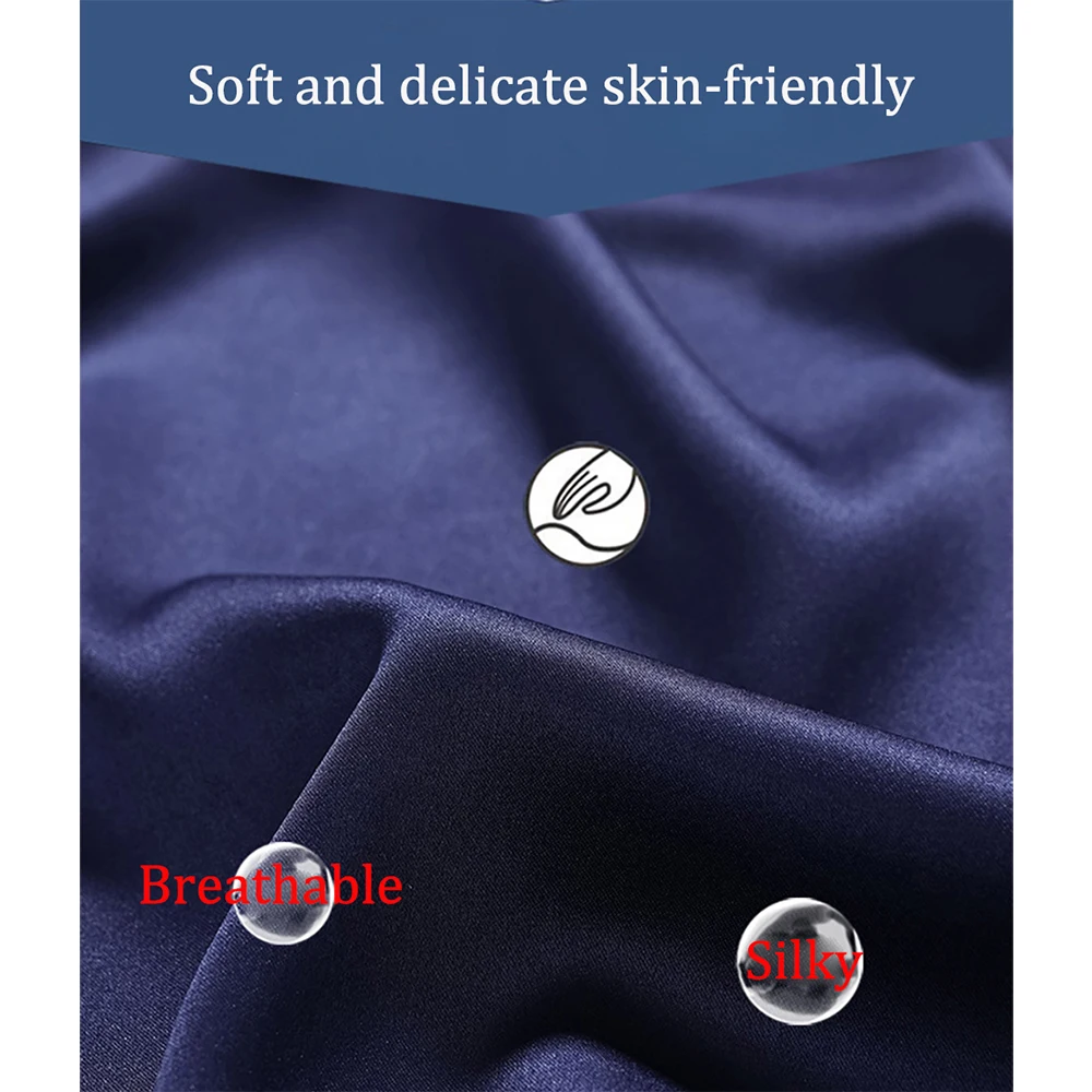 4XL Silk Like Satin Pajama Men's Pants Double Pockets Cozy Elastic Waist Pijama Shorts Male Bottom Pajamas PJ Pants pyjama homme