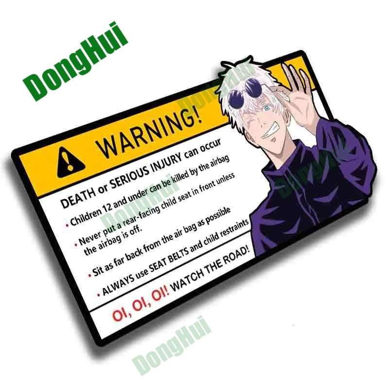 

Jiu Jitsu Kaisen car sticker Gojo Satoru warning sign sticker rear window motorcycle trunk helmet camper skateboard sticker