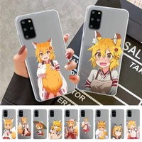 the helpful fox senko san phone case for samsung s20 s10 lite s21 plus for redmi note8 9pro for huawei p20 clear case