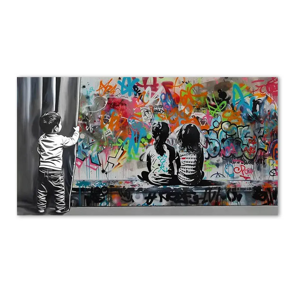 

Художественный постер WJWANG, абстрактный граффити, холст