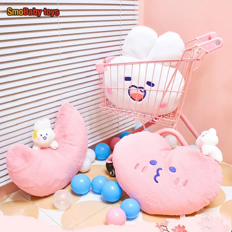 

New Cute Mongmong Rabbit Plushies Cartoon Pink Heart Plush Toy Kawaii Soft Rabbit Pillow Bunny Chair/Sofa Cushion Kids Gifts