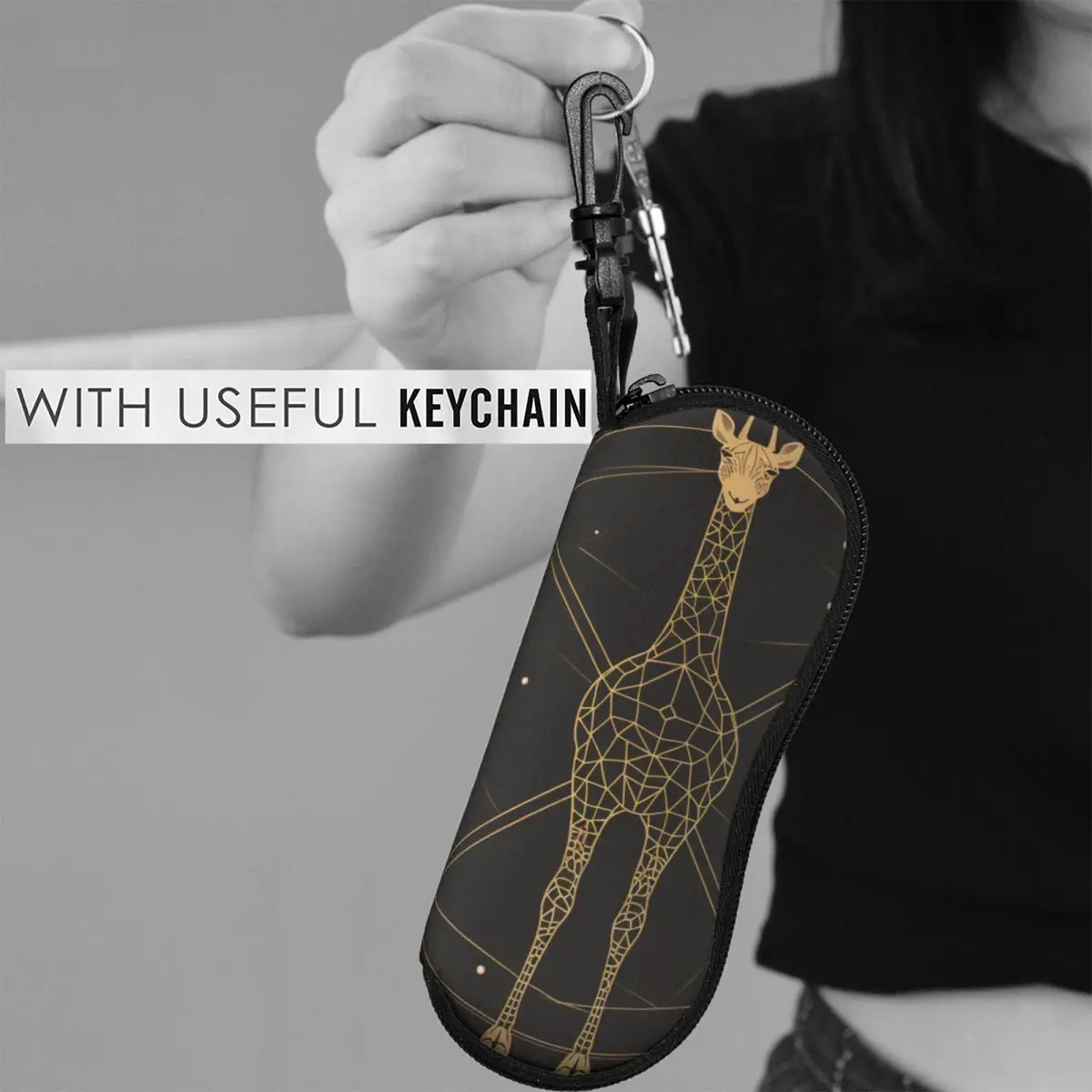 

Giraffe Vertical Glasses Case Astro Geometry Minimalist Art Travel Original Sunglasses Pouch Cute Men Women Eyewear Storage