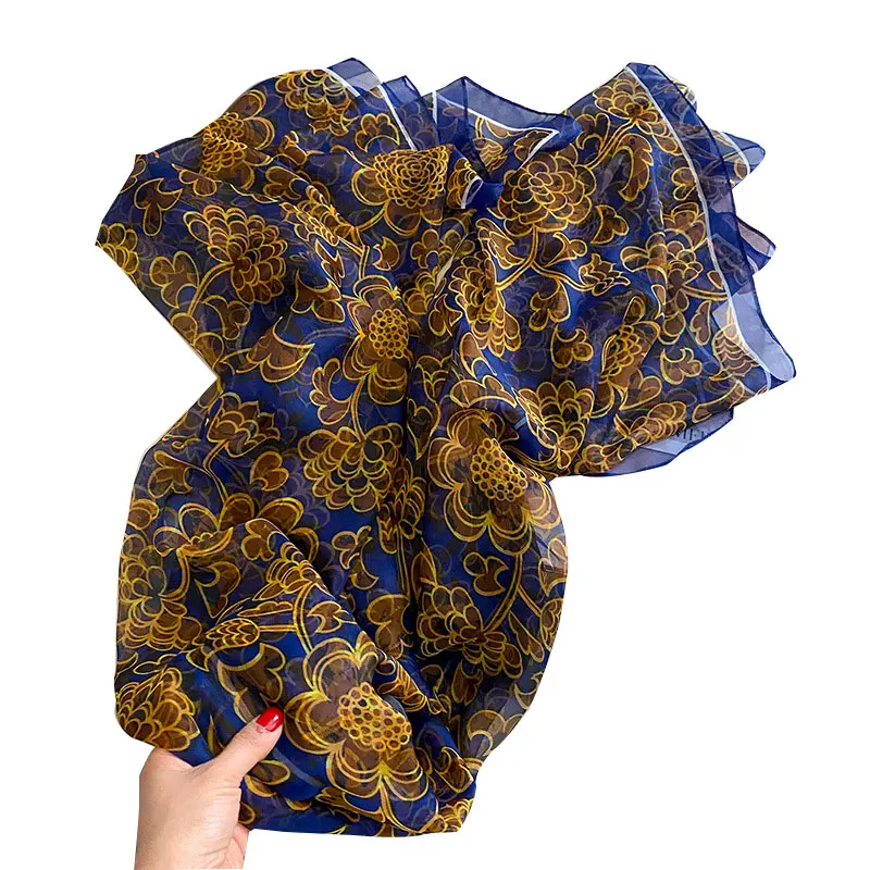 

Роскошный брендовый Повседневный женский Шелковый Регулируемый шарф-платок, хиджаб, модный шейный Женский Пляжный платок, бандана