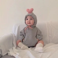 cute baby clothing heart baby boys bodysuits hood infant girls bodysuit heart style baby casual kawaii cotton bodysuit