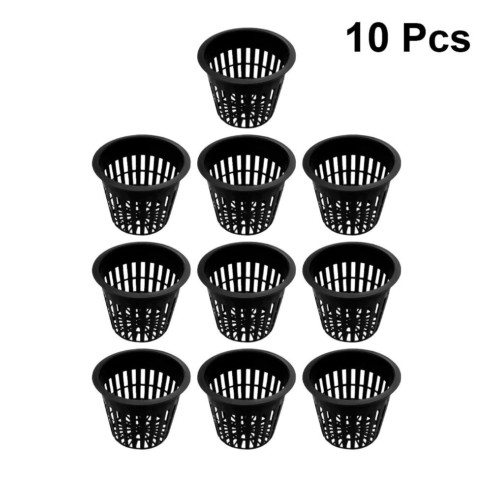 

10pcs Net Pots Hydroponic Plant Baskets Plant Nursery Net Cup Hydroponic Basket Pot Garden Net Pots Aquarium Plant Pots Plastic