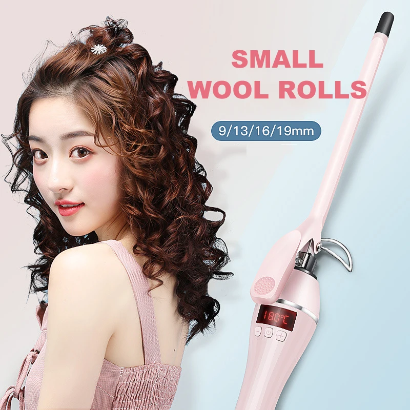 

New Arrival 9mm Curling Iron LCD Screen Wool Curling Iron Ceramic Teddy Superfine Perm Hairdressing Tools Hair Rollers Curlers