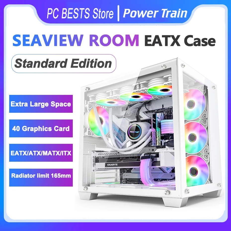 Power Train Seaview Room чехол Vip Standard Edition с поддержкой satx ATX ITX, основная плата 360, настольное шасси с водяным охлаждением