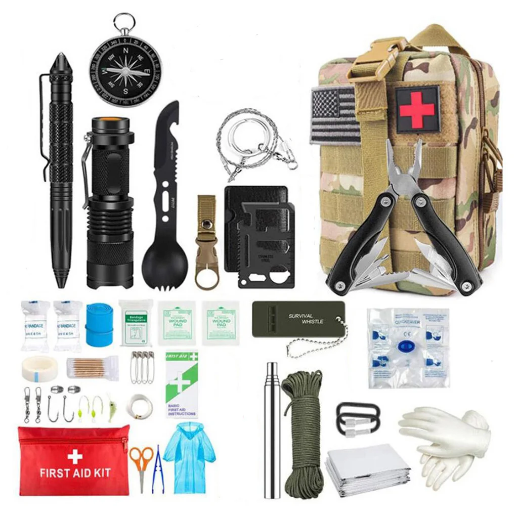 Emergency Survival First Aid Kit Military Tactical Admin Pouch EMT Bug Out Bag Camping Gear Tactical Molle IFAK EMT for Trauma