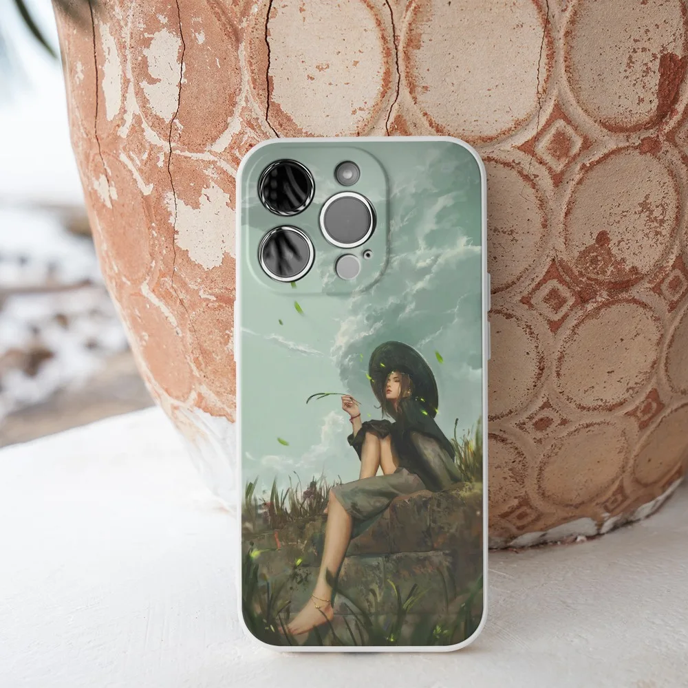 Картина маслом Runaway Girl Pattern Чехол для телефона iPhone 11 12 13 14 15 16 Pro Max XR XS X 7 8 Plus