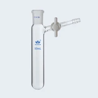 1pcs lab glass 102550100250ml grinding mouth reaction flask schlenk tube with ptfe piston