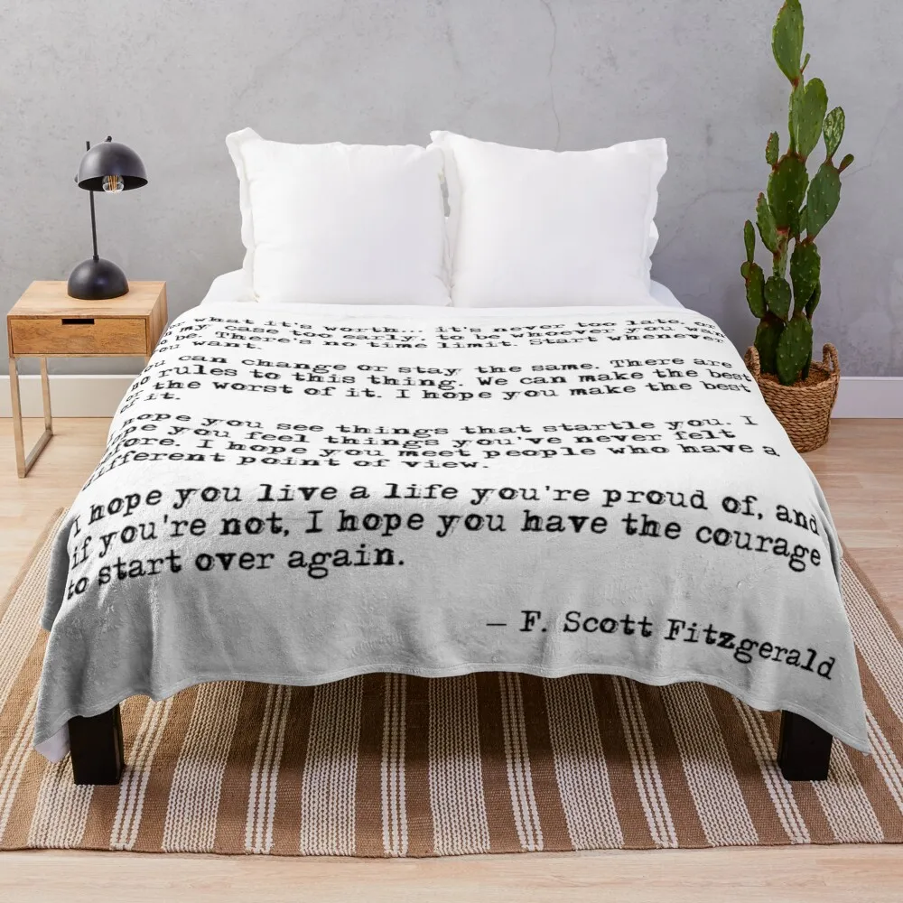 

For what it's worth - F Scott Fitzgerald quote Throw Blanket tourist blanket