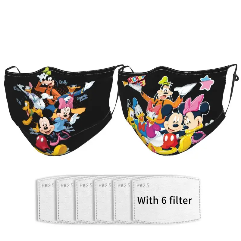 

Disney Cartoon Printing Adult Mask Outdoor Sports Protection Sunscreen Dust Masks Washable Adjustable Suitable Men Women 2PCS