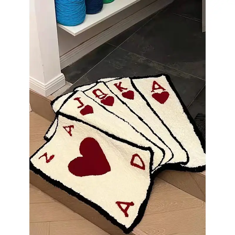 

New Cute Cartoon Carpet Anime 60CM Poker Home Soft Fur Rugs Children Girl Play Poker Bedroom Living Room Floor Mat Doormat Decor