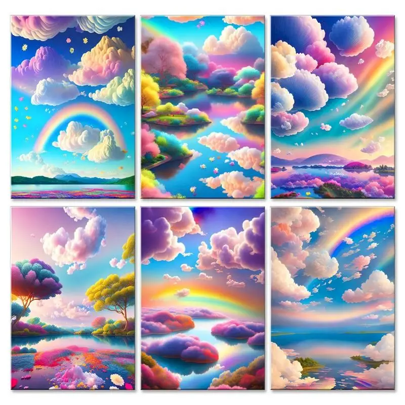 

5D Diamond Painting Fantasy Cloud Scenery Diamond Embroidery Mosaic Cross Stitch Kit Girls' Bedroom Home Decoration Diy Gift