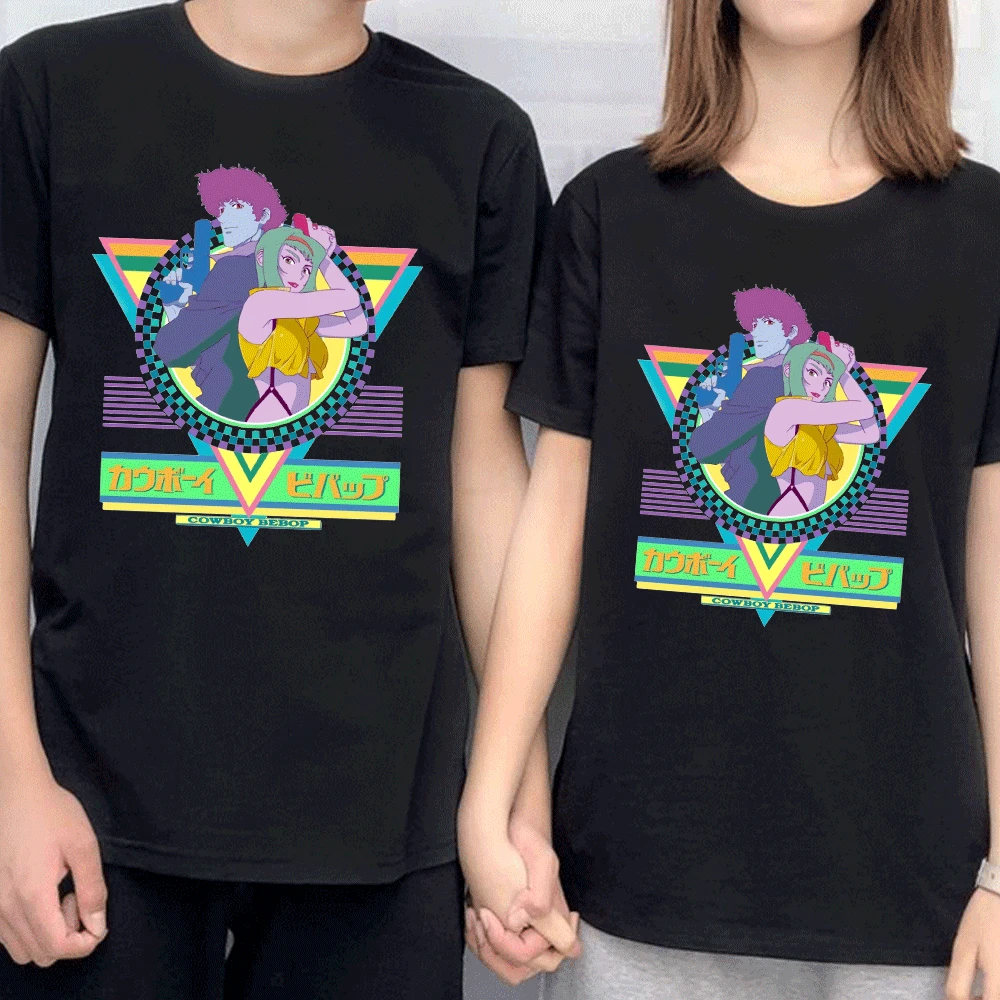

Classic 90s Anime Cowboy Bebop T Shirt Men Women Clothing Spike Spiegel Graphic T-Shirt Short Sleeve Pure Cotton Manga Tees Tops