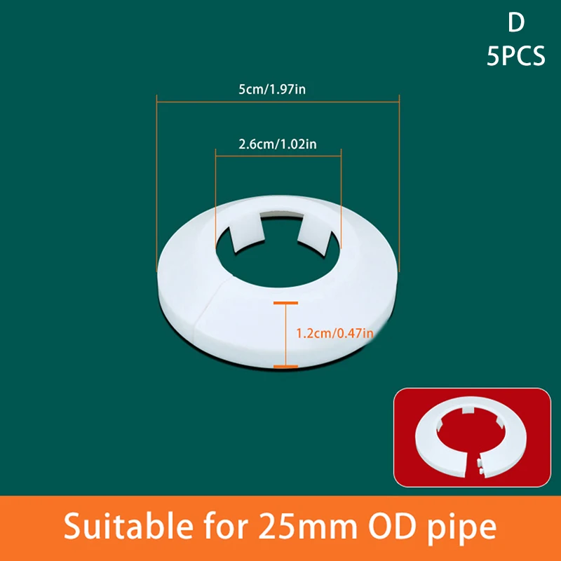 5 шт., белые пластиковые накладки на трубы радиатора HELTC