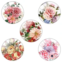 new s dropshipping flowers rose handmade pattern glass 1215162025mm cabochons pattern jewelry finding supplies al385