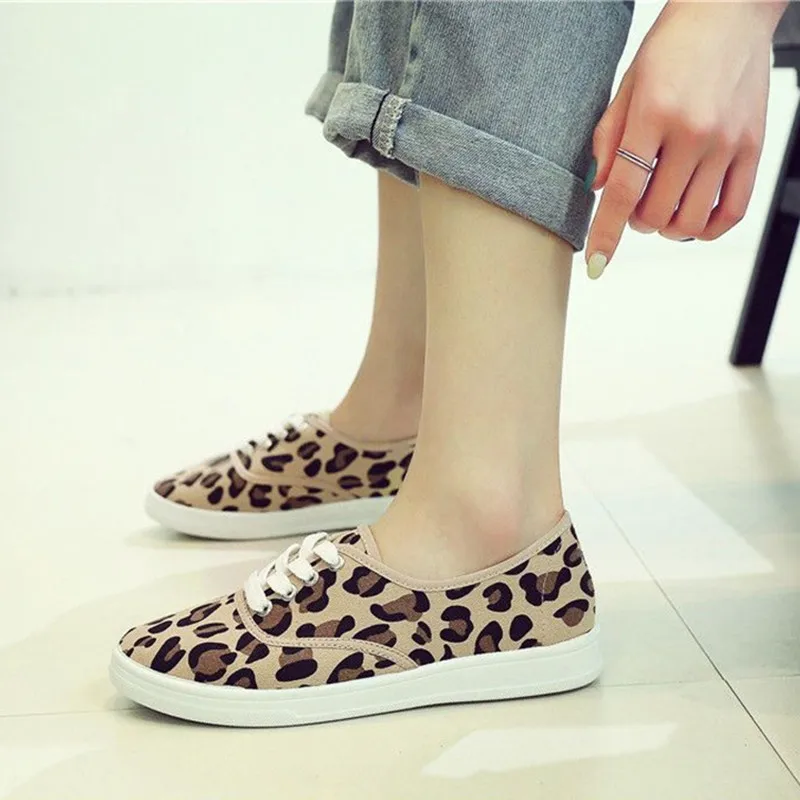 

Туфли женские с леопардовым принтом, повседневные холщовые классические, на шнуровке, желтые, для школы, F926, весна-лето