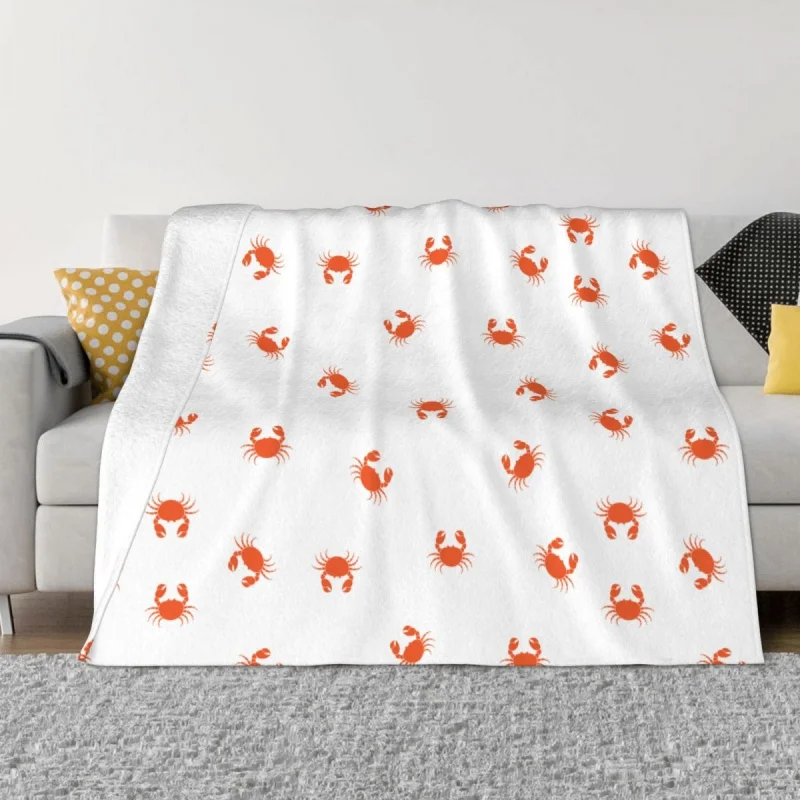 

Одеяло в виде морского краба, Фланелевое летнее многофункциональное ультрамягкое покрывало для дивана, офисный ковер