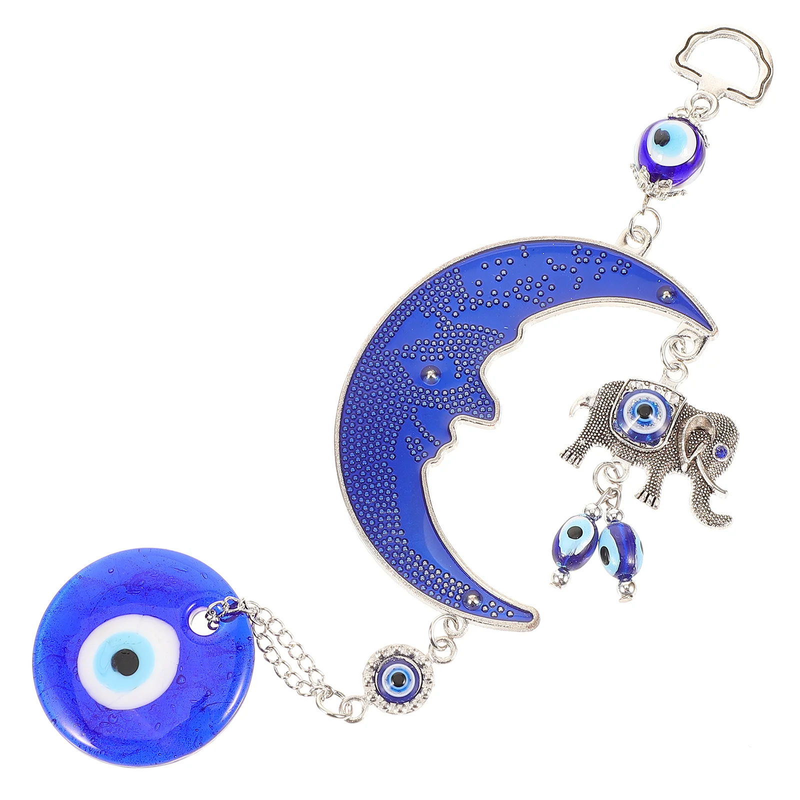 

Blue Evil Eye Wall Hanging Ornament Blessing Housewarming Moon Wall Car Hanging Amulet Decor