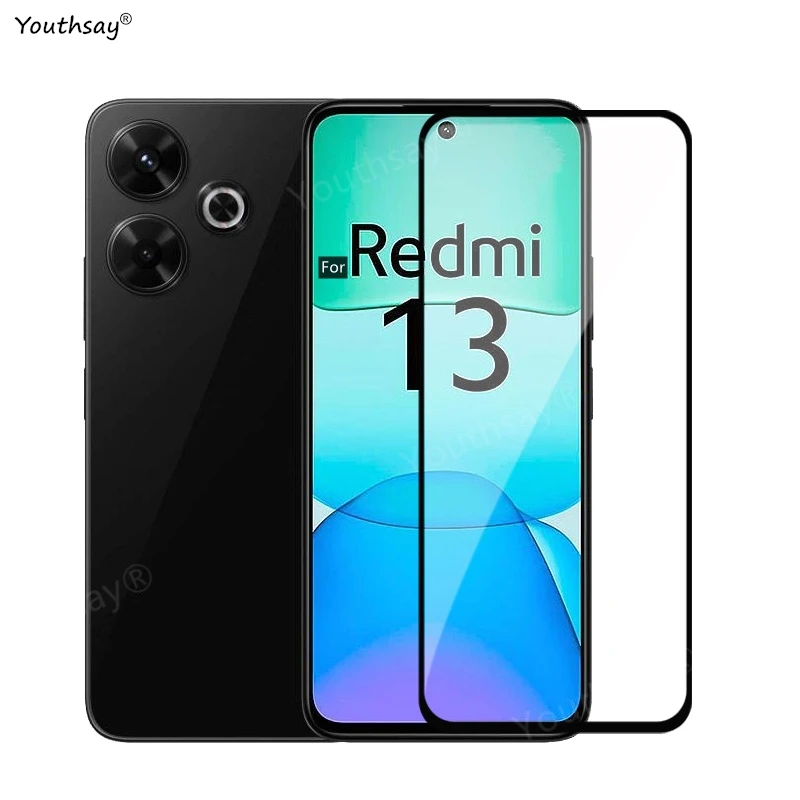 6 в 1 стекло для Redmi 13 полное покрытие закаленное Xiaomi защита экрана HD защитная
