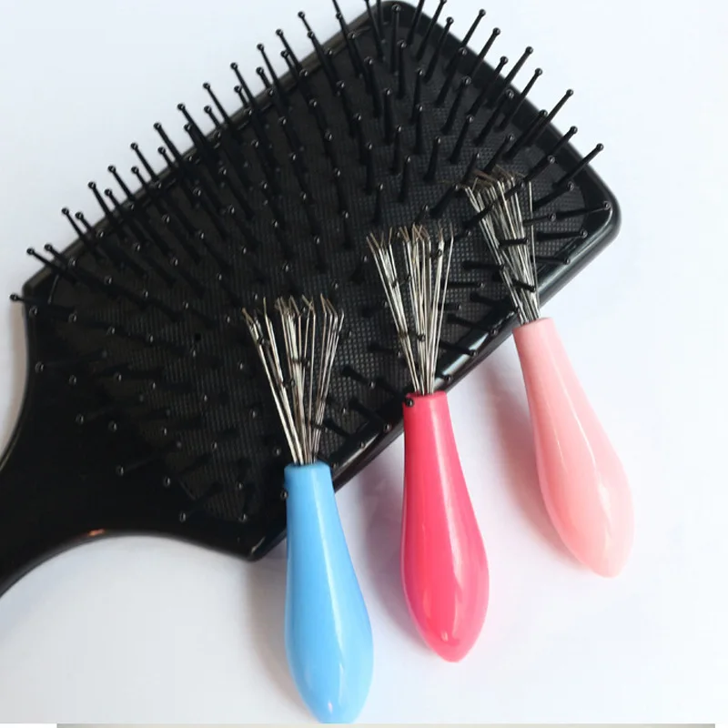 

Comb Hair Brush Cleaner Plastic Metal Cleaning Remover Embedded Tool Remover Handle Tangle Hair Comb Accessories Random Color