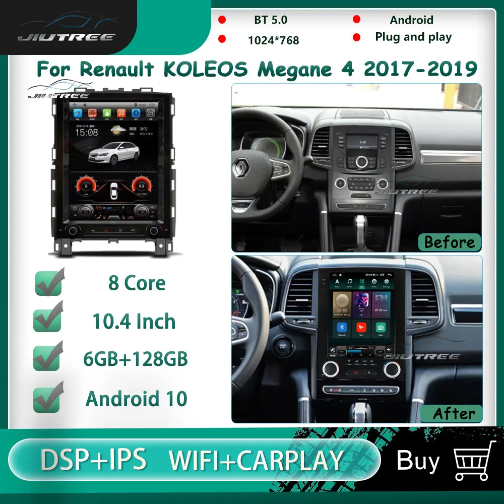 

Car Radio For Renault KOLEOS Megane 4 2017 2018 2019 Samsung "SM6" Talisman Android 10 Car Stereo Auto Radio Tesla Screen GPS