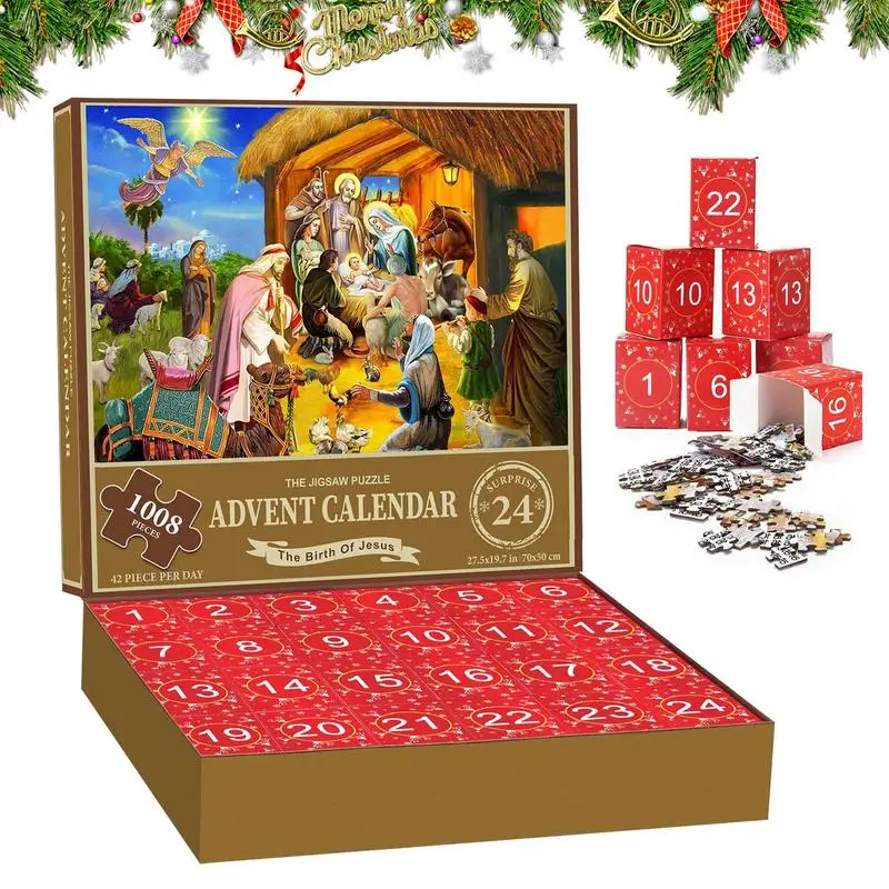 

Christmas Advent Calendar 2023 1008 Pieces Days Until Christmas Countdown Toy 24 Parts Countdown To Christmas Puzzles For Winter