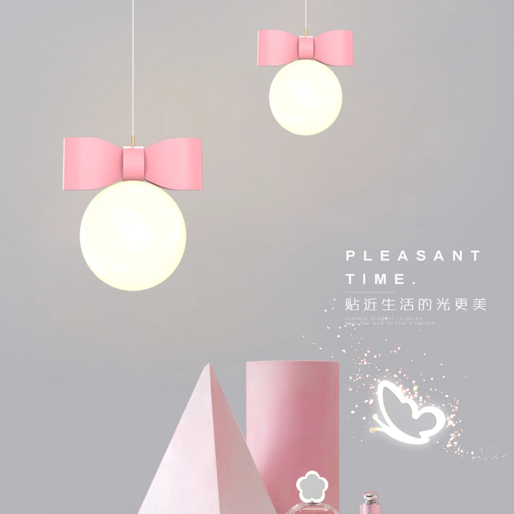 Bowknot Bedside Chandelier 2121new Modern Simple And Light Luxury Creative Girl Children 'S Room Bedroom Small Droplight