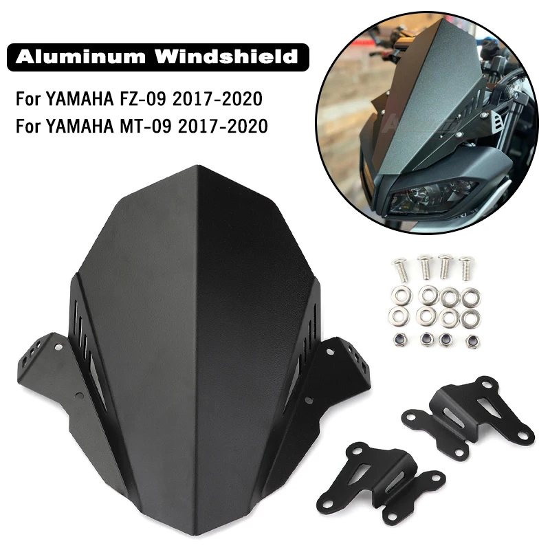 

MTKRACING For YAMAHA MT-09 MT 09 MT09 2017-2020 MotorcycleFront Windscreen Wind Deflector Windshield Upper Cover Kit