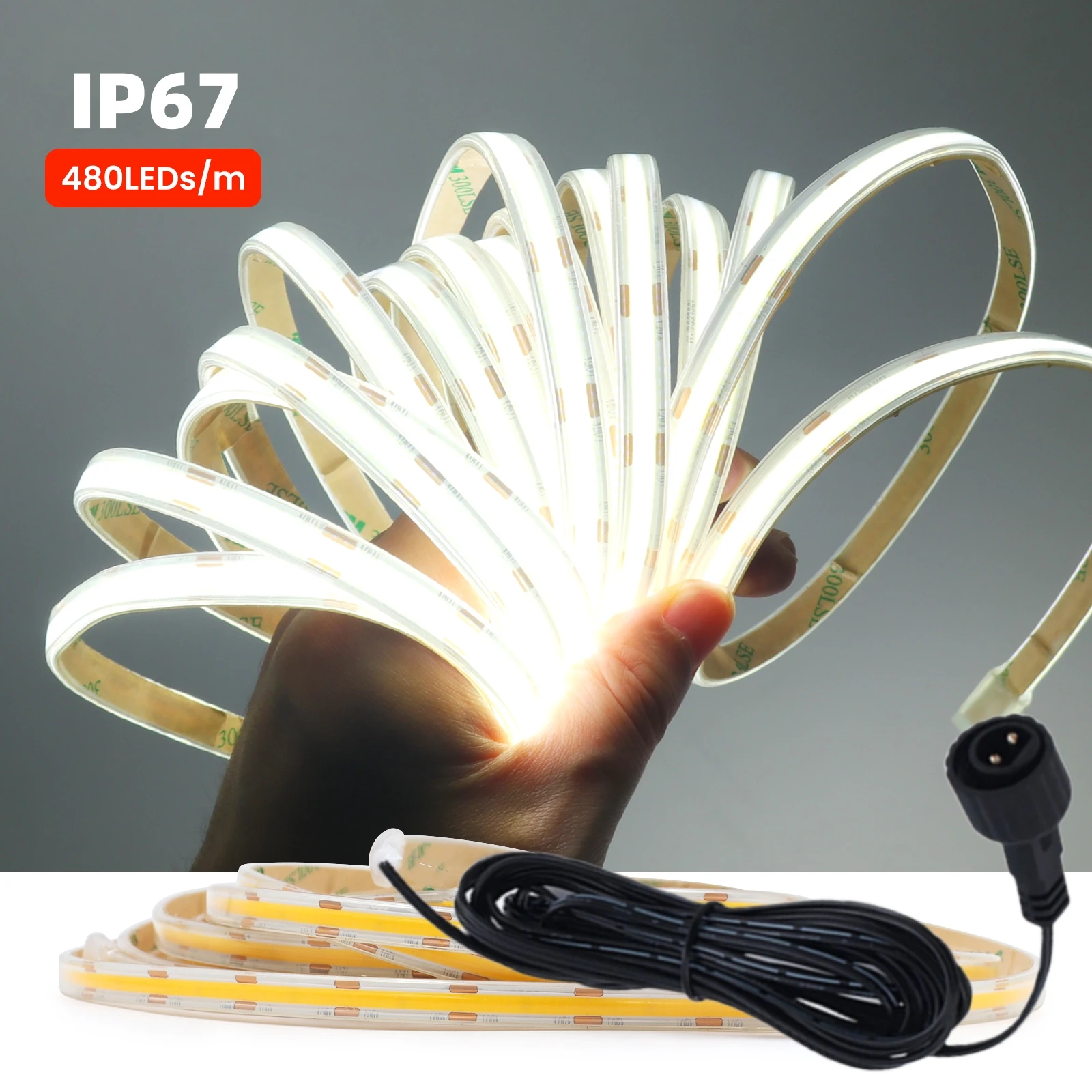 

HEGEHE Водонепроницаемая светодиодная лента 12В/24В 480leds/м