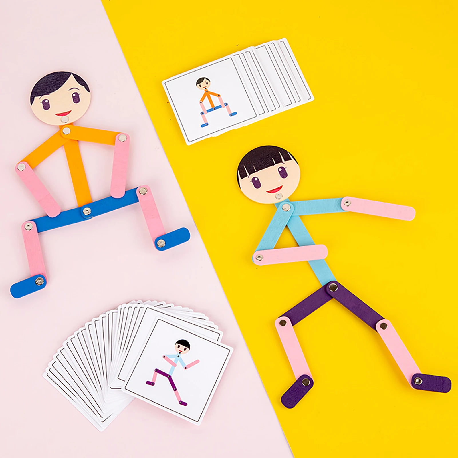 

Wood Doll Educational Game Toy Flexible Joints Wood Doll Creativity Toy Preschool Educational Toys For Kids Toddlers Human Body