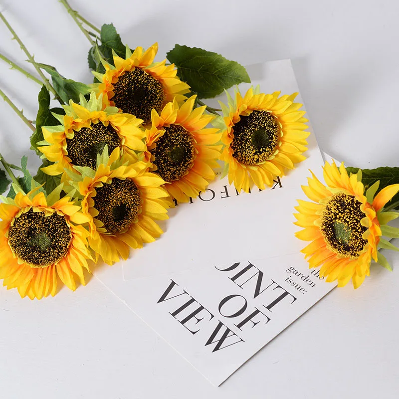 

15pcs Artificial Sunflower Flower Highly Realistic Silk Daisies for Home Flower Arrangement Wedding Party Sunflower Decoration