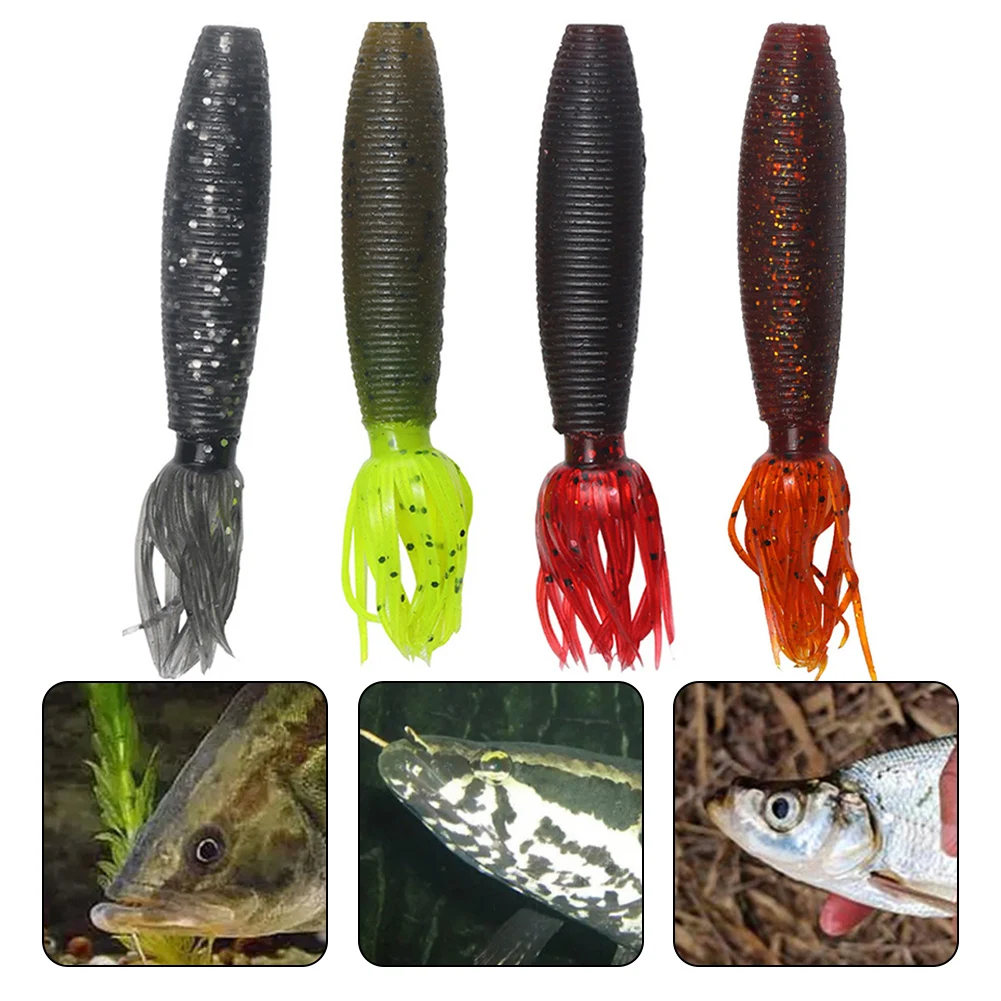 

5pcs/lot Bee Pupa Add Salt Soft Bait Fishing Lure 9cm/10g Potato T Tails High Gravity Ratio Worm Long Cast Artificial Lures