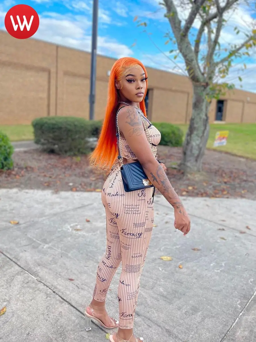 

LW SXY Letter Print Drawstring Crop Top Pants Set