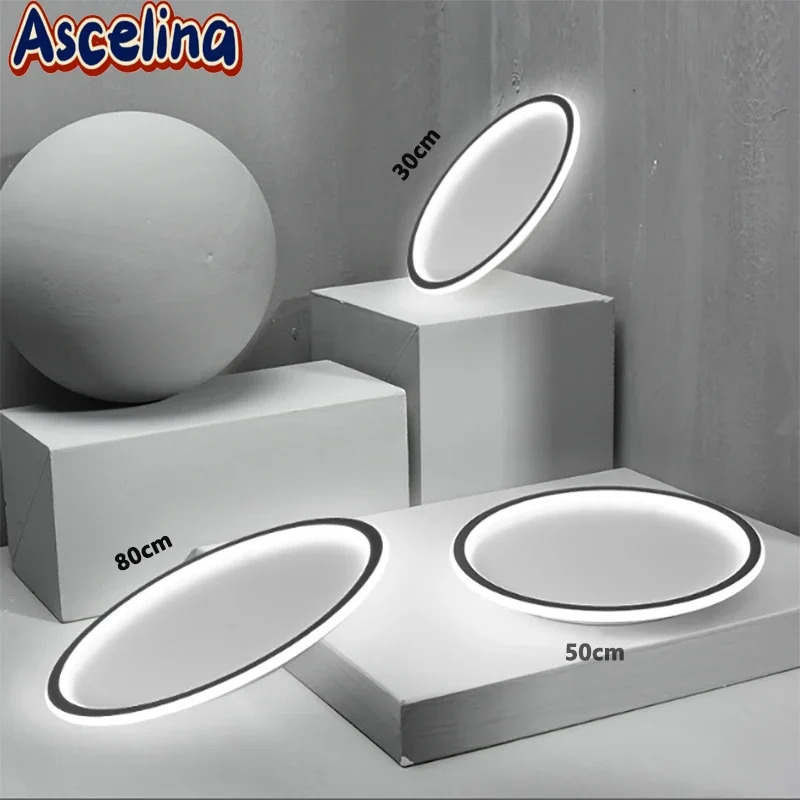 Современный светодиодный потолочный светильник минималистичный круглый 50/80 см