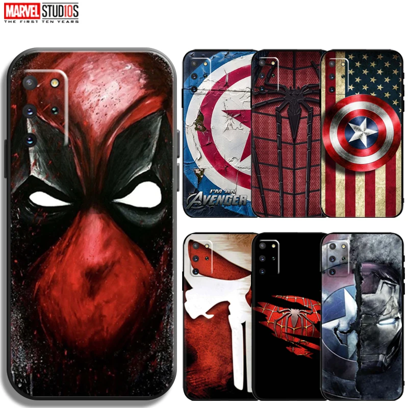 

Marvel Avengers Logo Phone Case For Samsung Galaxy S20 Plus S20 FE Ultra 5G Back Soft TPU Black Silicone Cover Ultra-Thin