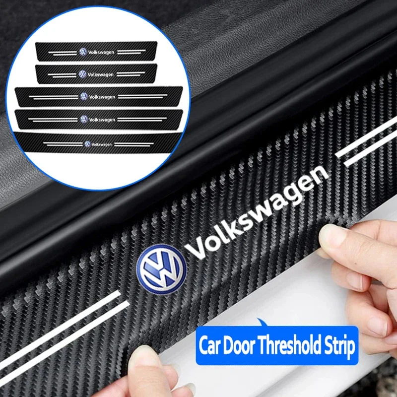 Наклейки на пороги из углеродного волокна для Volkswagen GTD Tiguan Passat Golf Polo Touareg Magotan Touran